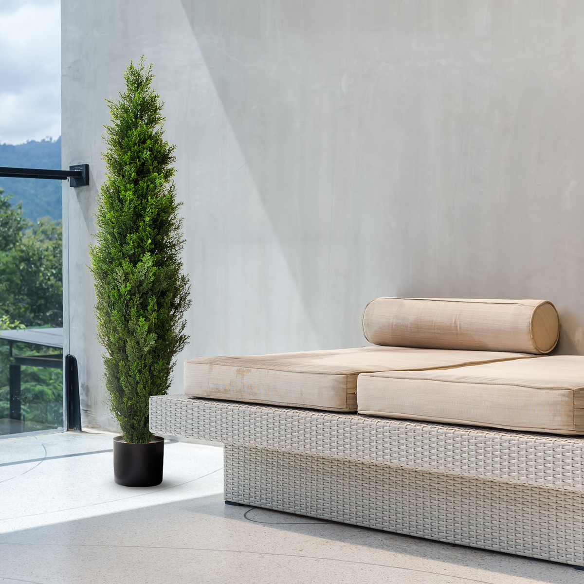 (2 Pack) 5 Ft Cedar Boxwood Topiary