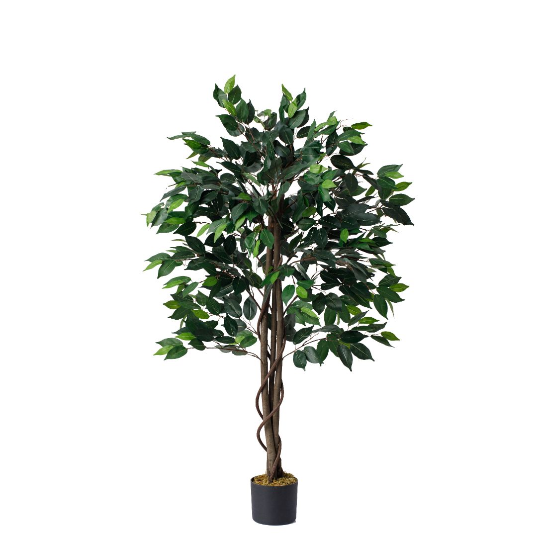 Artificial Ficus Tree 4 Feet in Black Planter
