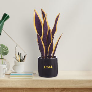 large faux snake plant LSU Artificial Snake Plant- Best Gift for the Louisiana University Fan