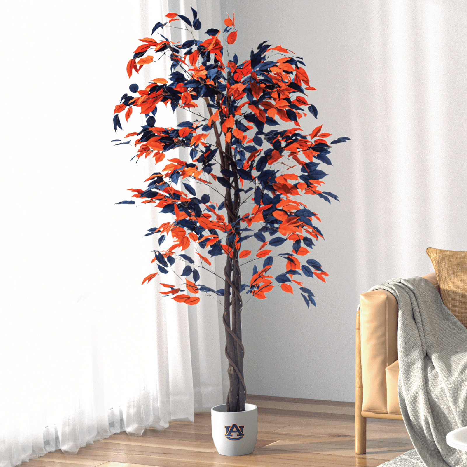 Auburn War Eagle Faux Ficus Tree 6 Feet