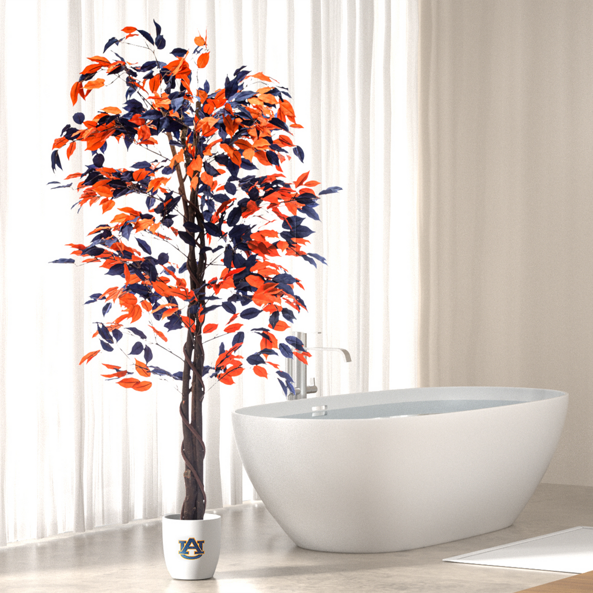 Auburn War Eagle Faux Ficus Tree 6 Feet