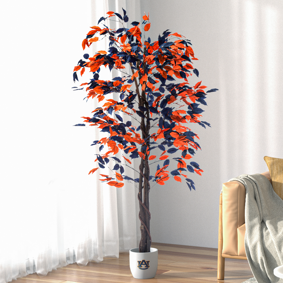 Auburn War Eagle Faux Ficus Tree 6 Feet