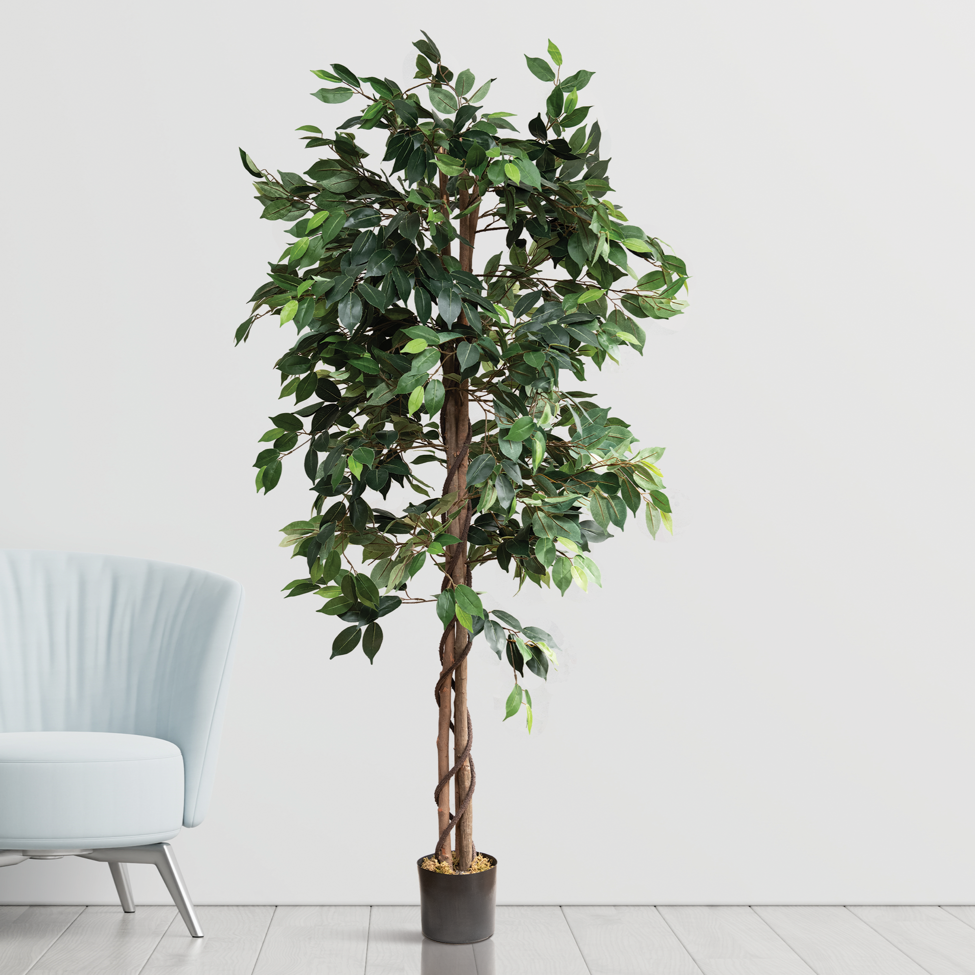 silk house plants trees Ficus Silk Tree 5 Feet - Artificial Trees for Home Décor