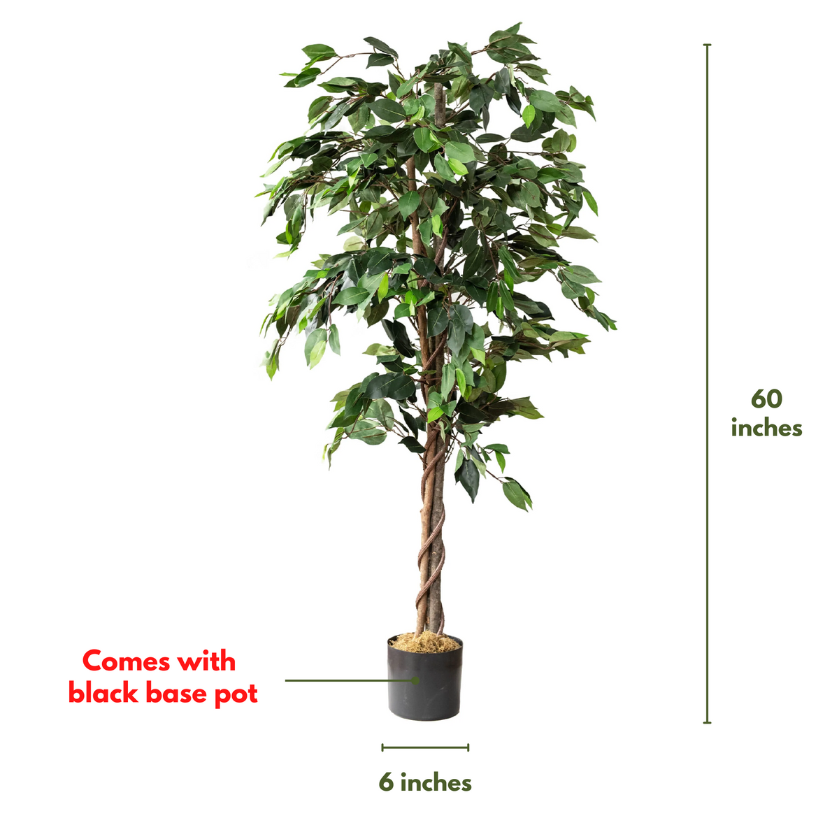 Artificial Ficus Silk Tree 5 Feet
