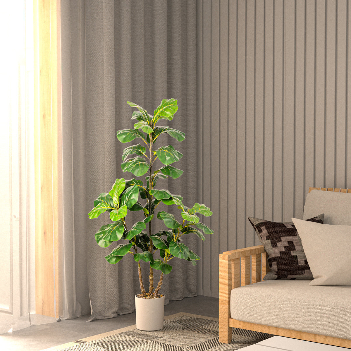 Faux Fiddle Leaf 4 Feet with Pot