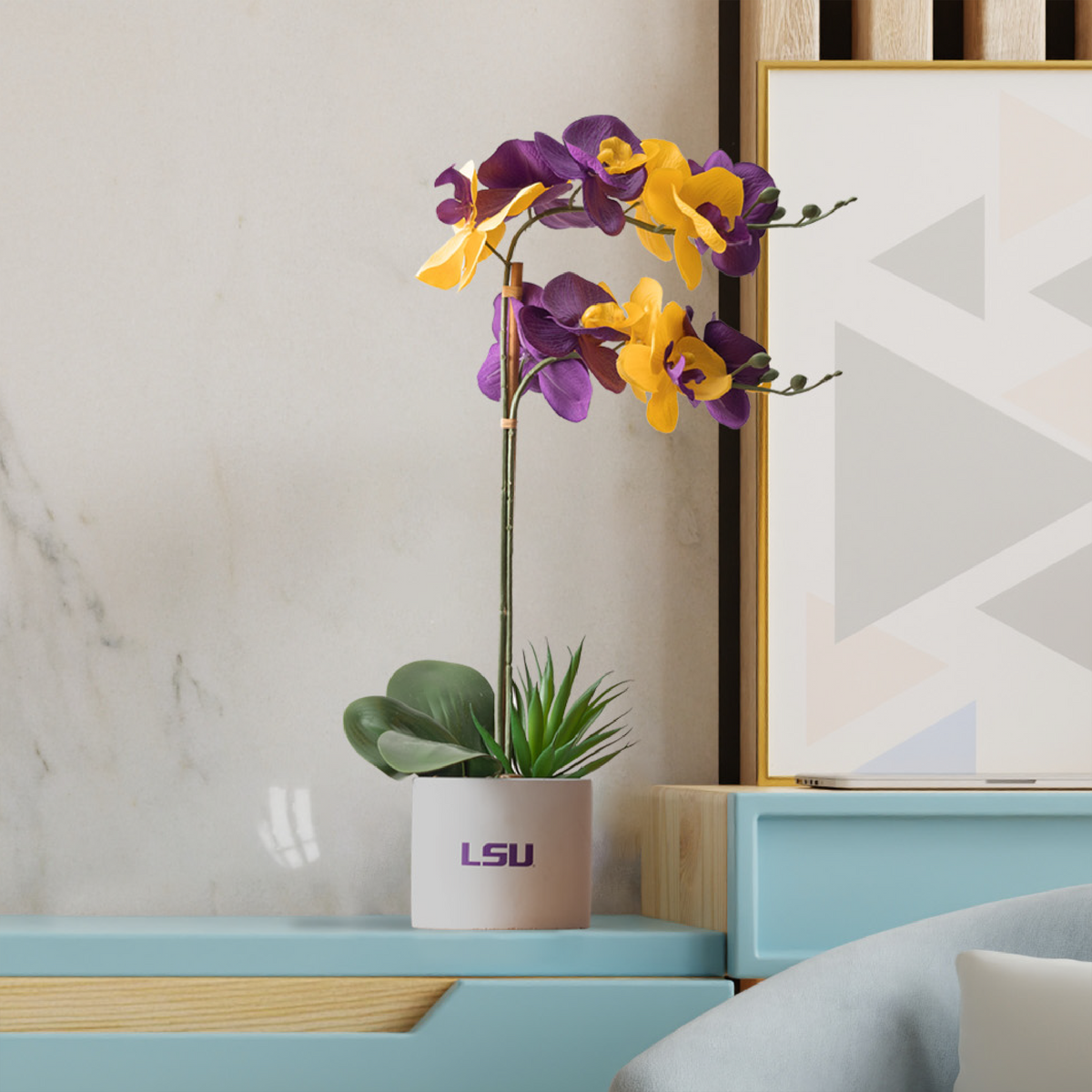 LSU Tigers Faux Orchid Plant