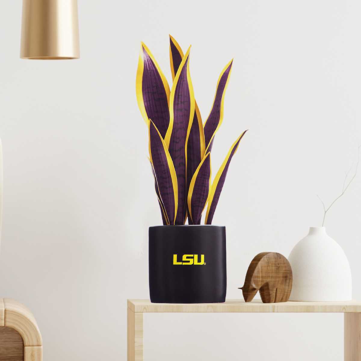 LSU Tigers Faux Snake Plant & Orchid