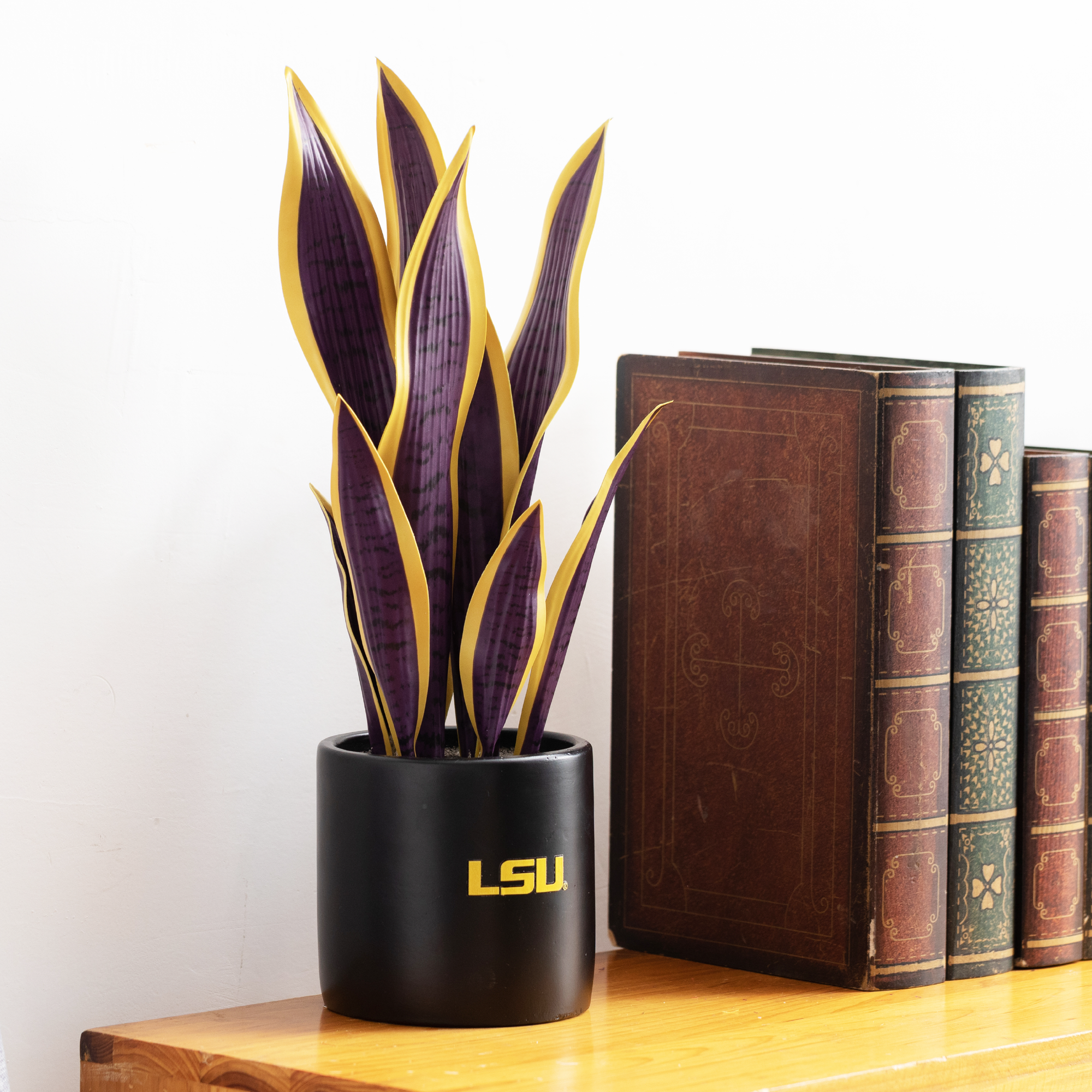 LSU Tigers Faux Snake Plant, Orchid & Hydrangea