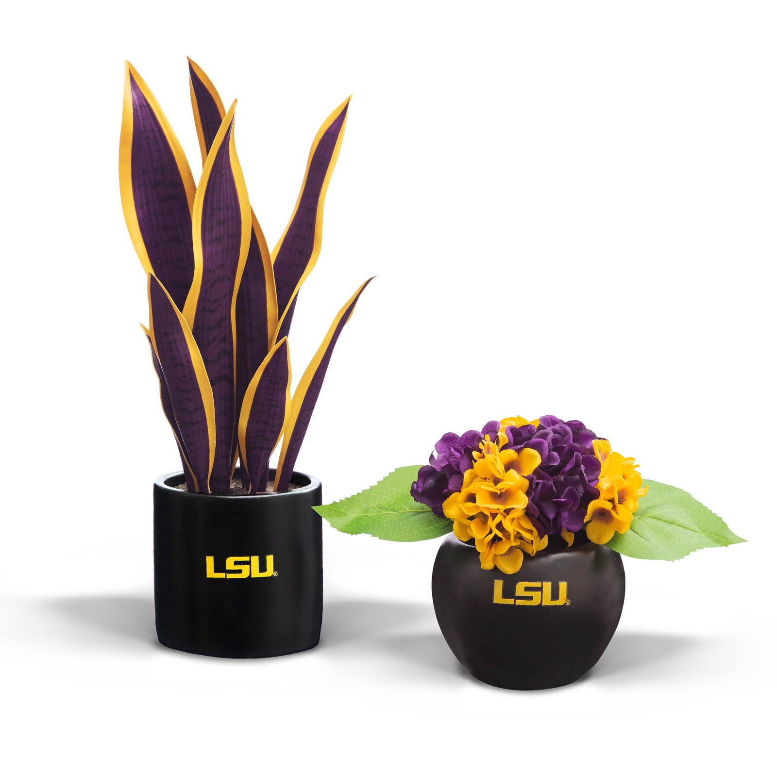 LSU Tigers Faux Snake Plant & Hydrangea
