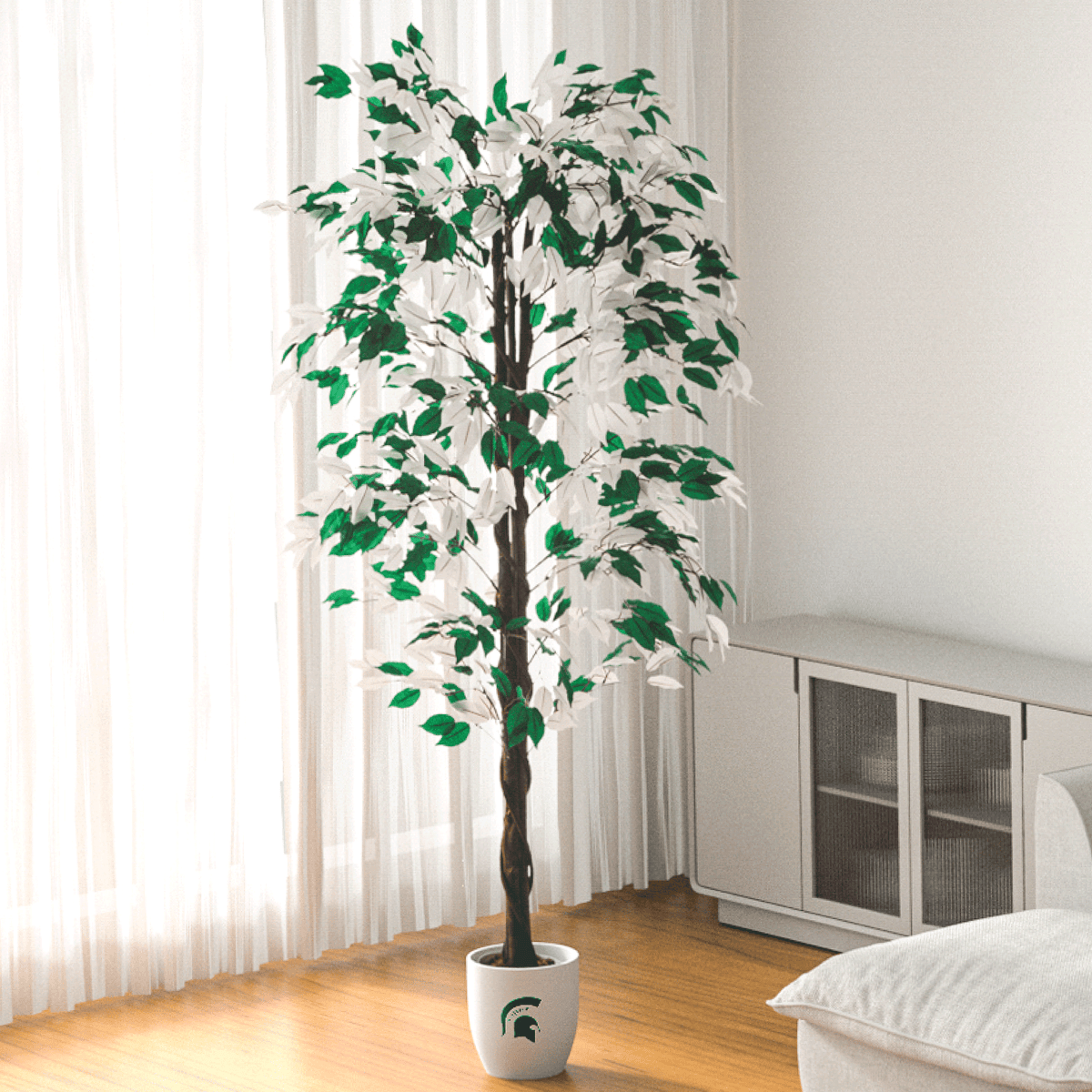MSU Spartan Faux Ficus Tree 6 Feet