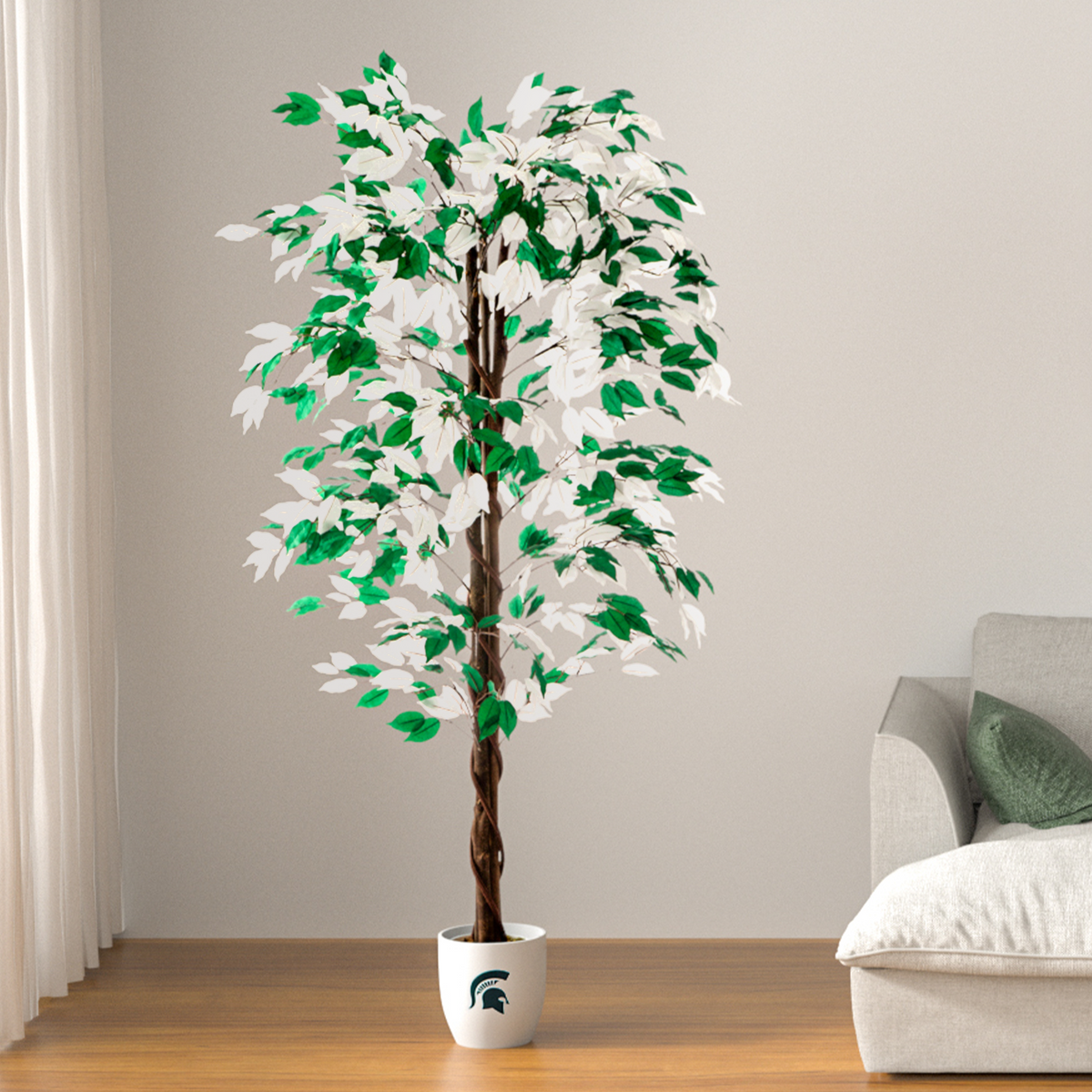 MSU Spartan Faux Ficus Tree 6 Feet