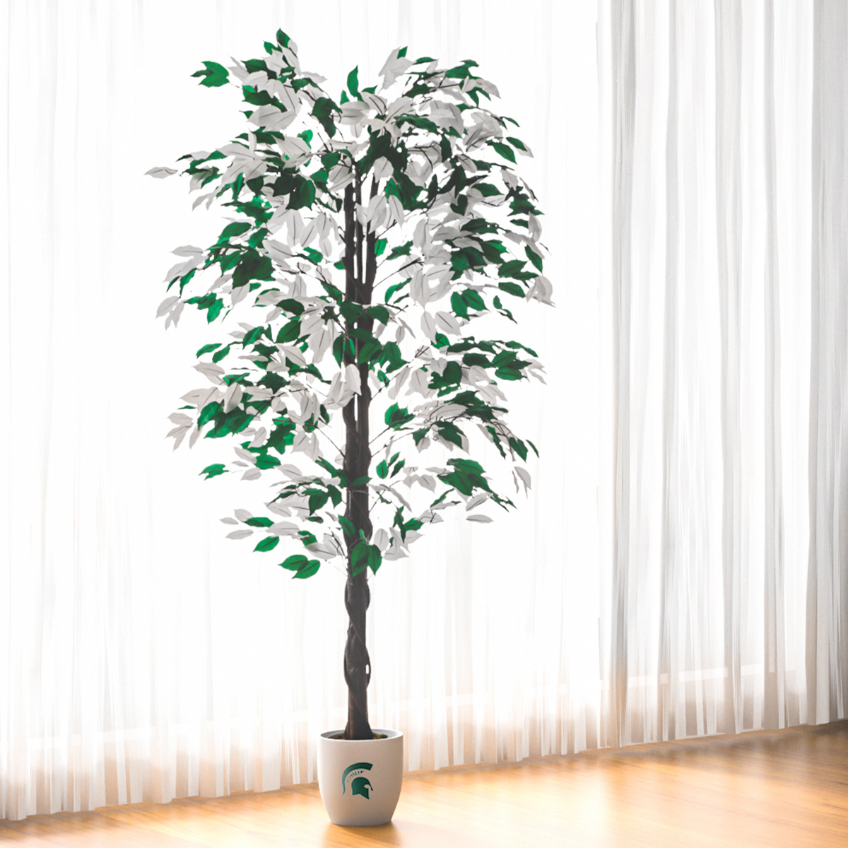 MSU Spartan Faux Ficus Tree 6 Feet