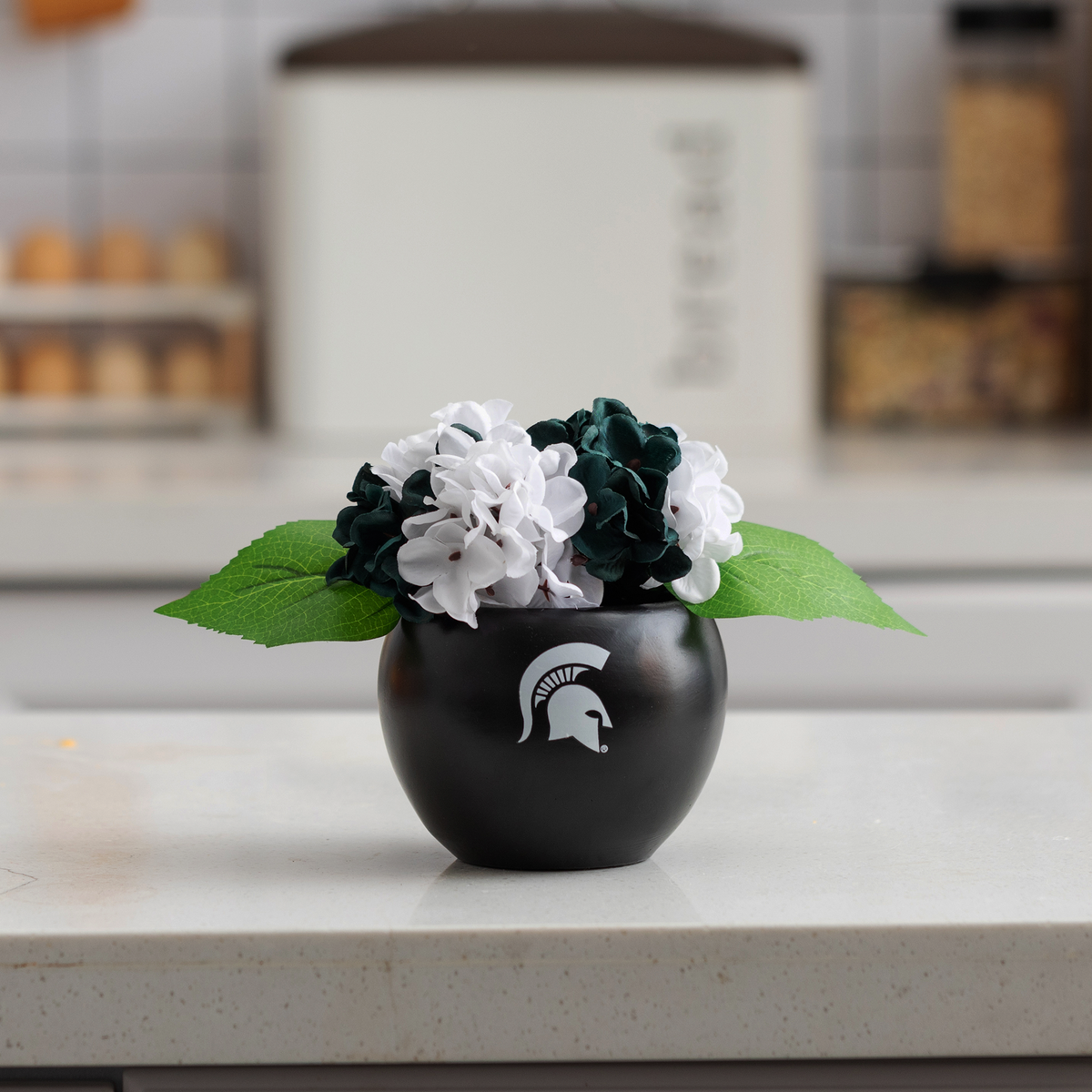 MSU Spartan Faux Orchid & Hydrangea