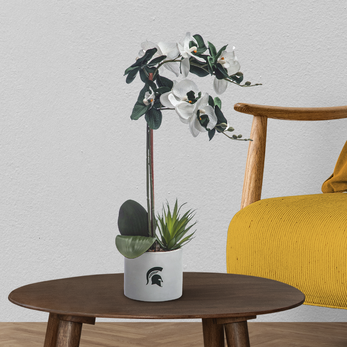 MSU Spartan Faux Orchid Plant