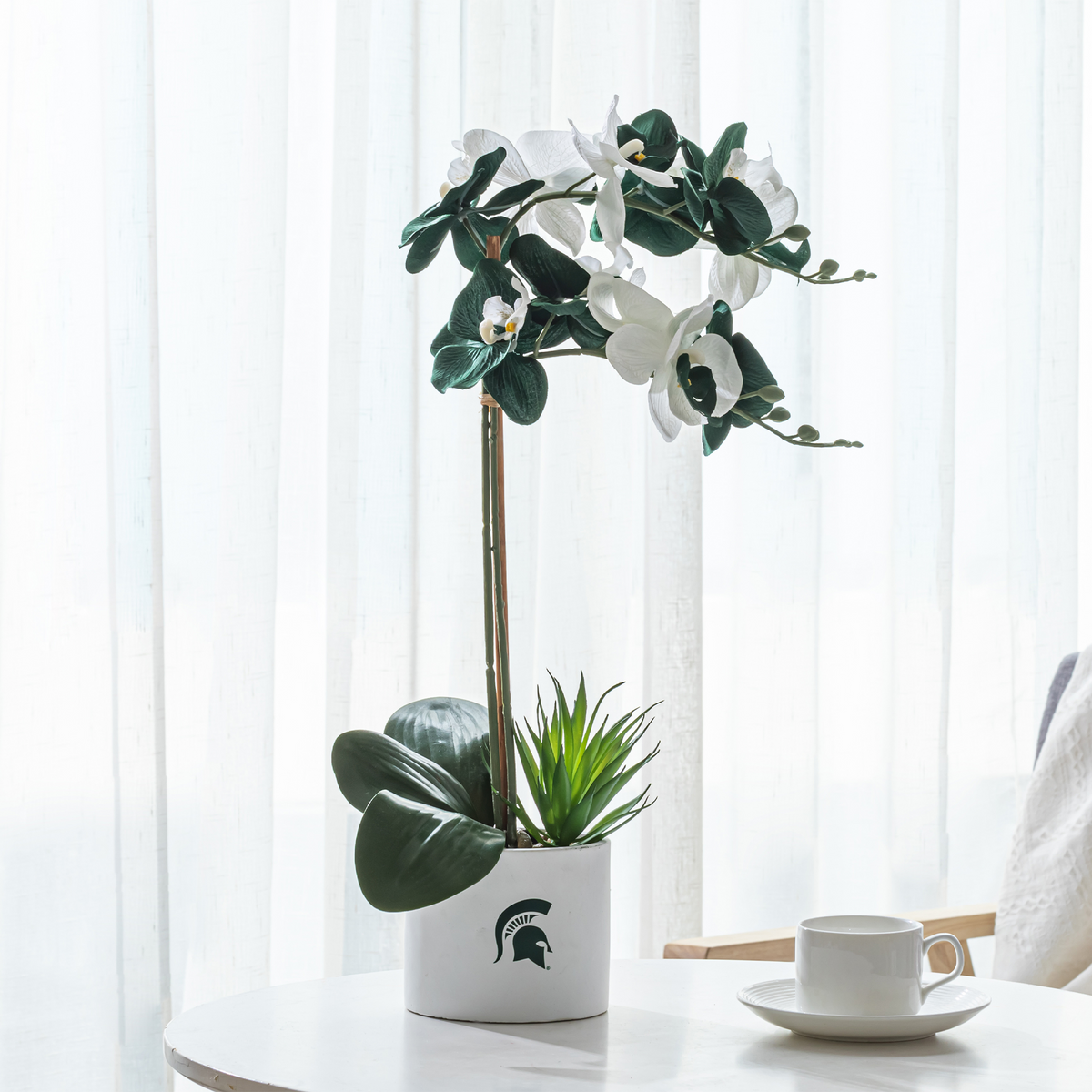 MSU Spartan Faux Orchid Plant