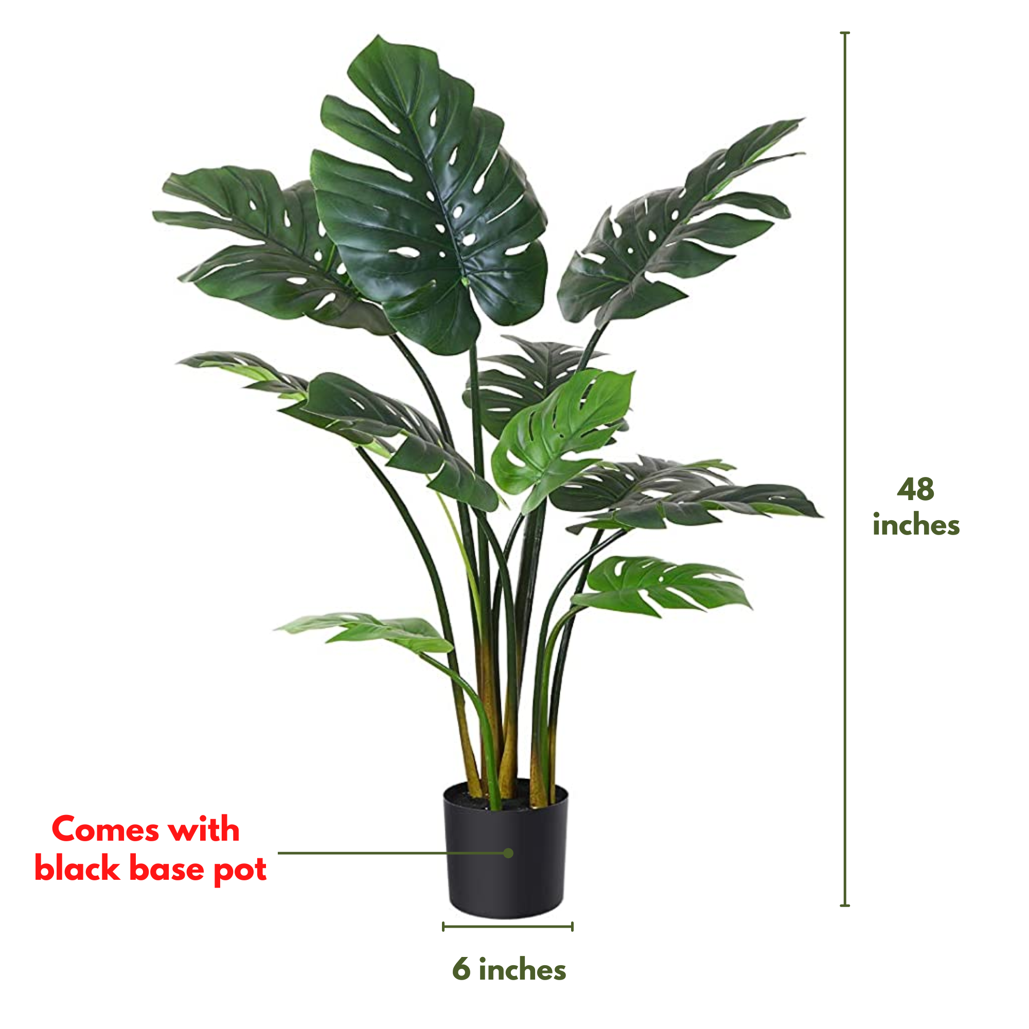4 inch monstera Faux Monstera Plant 4 feet