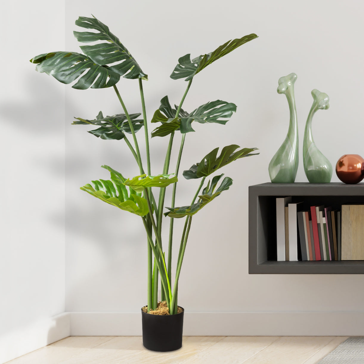 monstera deliciosa faux Faux Monstera Plant 4 feet