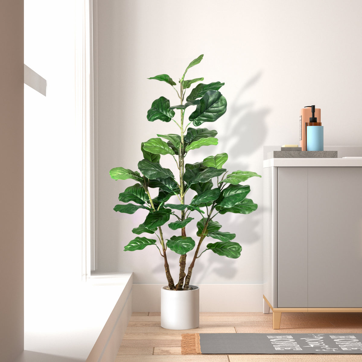 Faux Fiddle Leaf 4 Feet with Pot